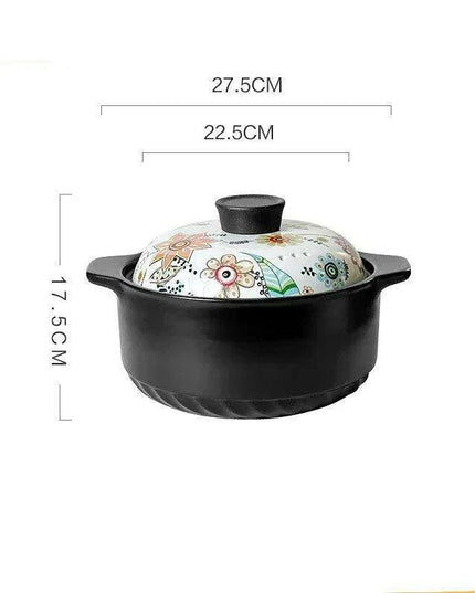Artisan Japanese Ceramic Stew Pot with Artistic Design and Ample Capacity
