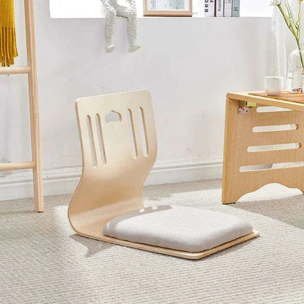 Japanese Minimalist Legless Floor Chair with Elegant Wooden Design - Ideal for Cozy Spaces