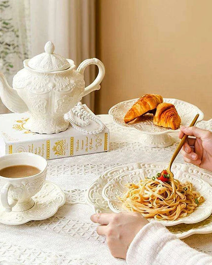 Elegant Palace Relief Ceramic Tea and Coffee Collection for Discerning Connoisseurs