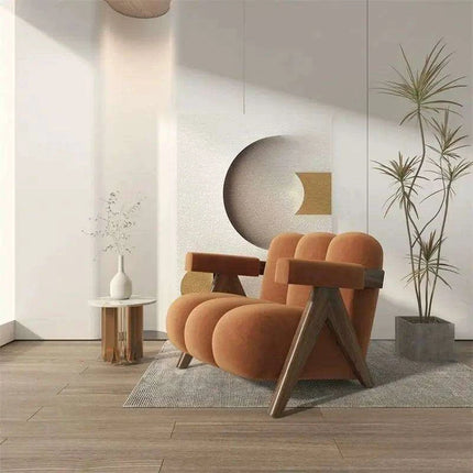 Luxurious Japanese Cream Single Sofa Chair - Chic Scandinavian Moroccan Aesthetic