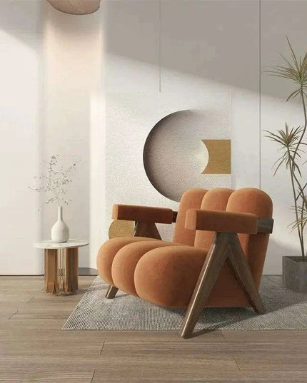 Luxurious Japanese Cream Single Sofa Chair - Chic Scandinavian Moroccan Aesthetic