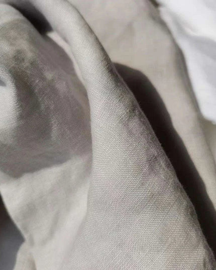 Elegant French Flax Linen Duvet Cover in Soft White