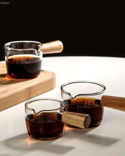 Elegant Borosilicate Glass Sauce Bowl with Wooden Handle