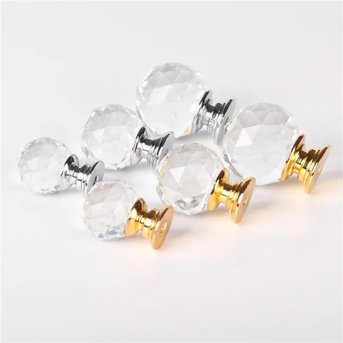 Elegant Crystal Sphere Cabinet Knobs - Chic Drawer Pulls Available in Various Sizes