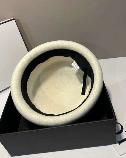 Chic French-Inspired Vintage Wool Fedora Hat for Women - Stylish Designer Bucket Hat