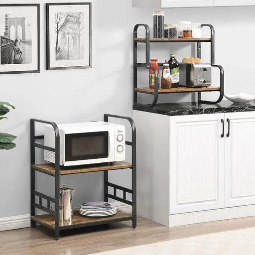 Stylish 4-Tier Kitchen Storage Rack with Microwave Shelf and Spice Organizer