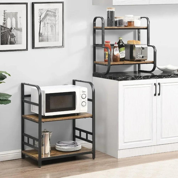 Stylish 4-Tier Kitchen Storage Rack with Microwave Shelf and Spice Organizer