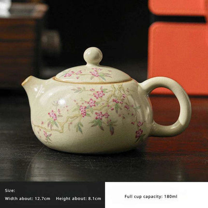 Elegant Beige Ru Kiln Tea Infuser Pot - Transform Your Brewing Experience