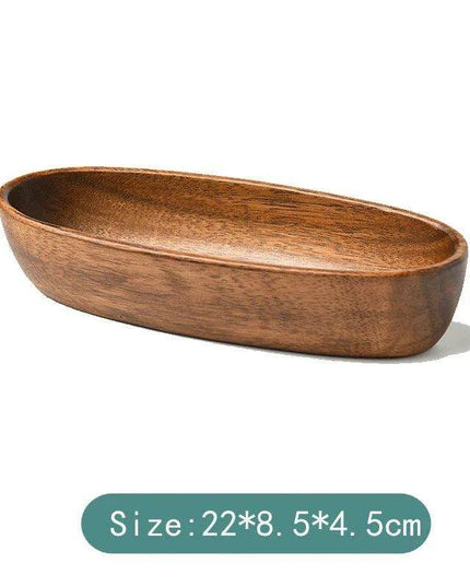 Artisanal Acacia and Walnut Wood Serving Bowl and Platter Collection