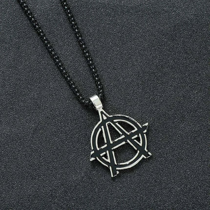Avengers Anarchy Emblem Necklace - Striking Black Statement Piece for Men