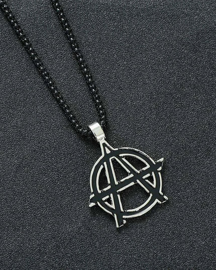 Avengers Anarchy Emblem Necklace - Striking Black Statement Piece for Men