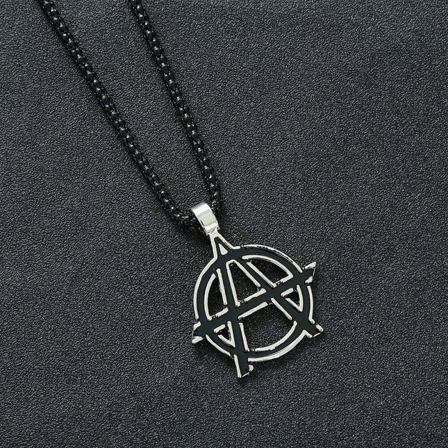 Avengers Anarchy Emblem Necklace - Striking Black Statement Piece for Men