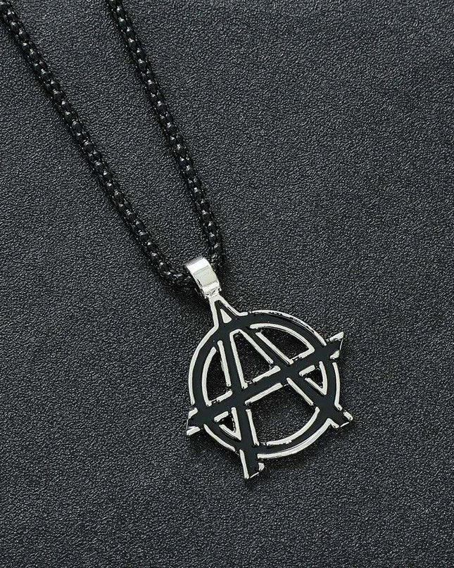Avengers Anarchy Emblem Necklace - Striking Black Statement Piece for Men