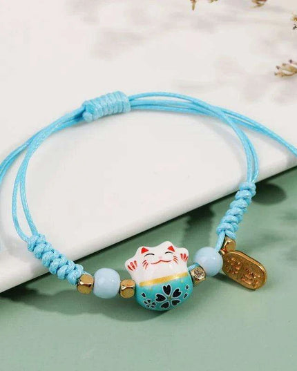 Charming Red Cord Lucky Cat Bracelet - A Thoughtful Gift for Women and Girls