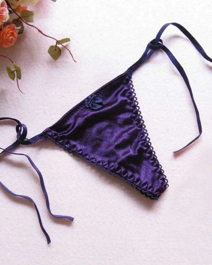 Luxe Silk Lace Thong G-String for Women - Stylish Low Rise Intimate Wear