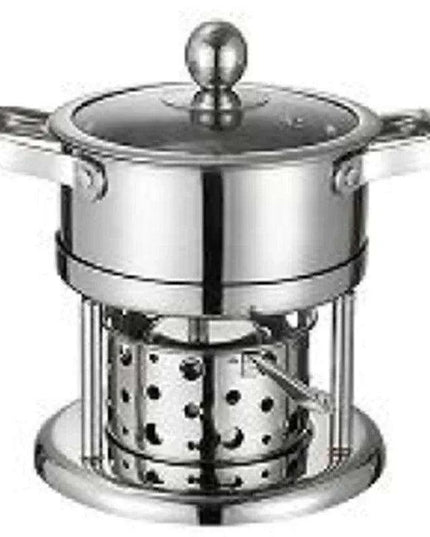 Solo Dining Stainless Steel Pot Set with Integrated Alcohol Burner