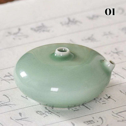 Artisan Water Drop Ceramic Inkstone for Creative Inspiration