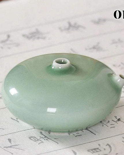 Artisan Water Drop Ceramic Inkstone for Creative Inspiration