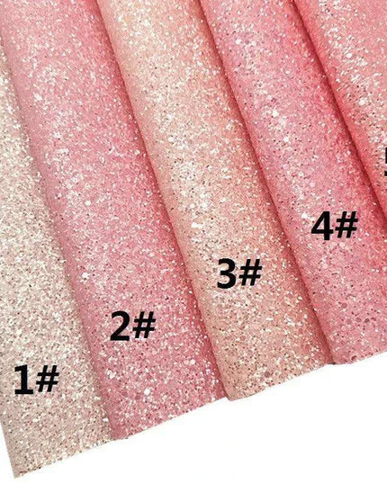 Sparkling Pink Chunky Glitter Faux Leather Craft Sheets - Essential for DIY Creators