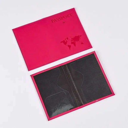 Chic Waterproof PU Leather Passport Holder Set with Card Slot - Perfect Travel Accessory