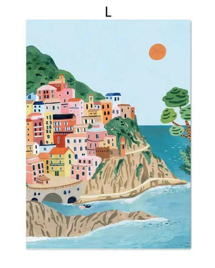 Coastal Elegance: Italian-Inspired Canvas Art for Modern Living Spaces