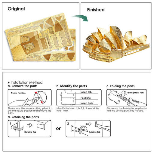 Sydney Opera House Metal Puzzle Model Kit for Adults - DIY Building Toy with Intricate Details