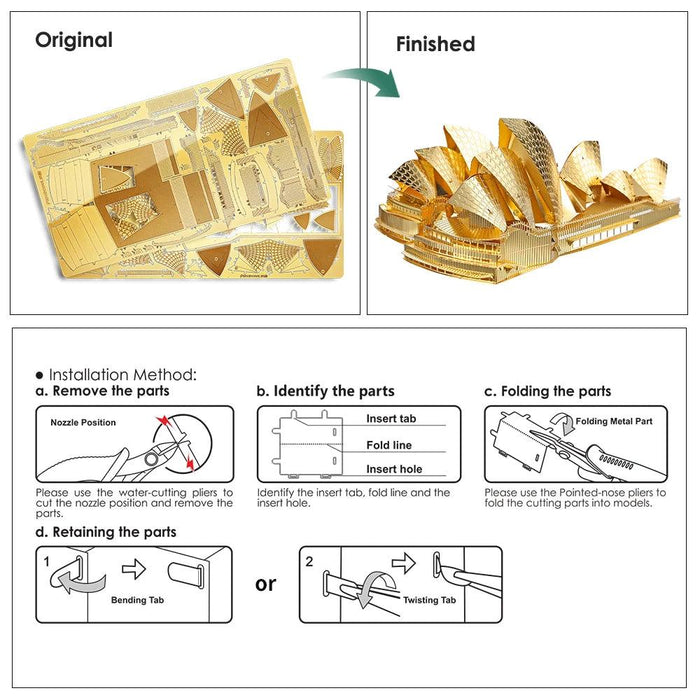Sydney Opera House 3D Metal Puzzle Kit - Elegant DIY Model for Creative Minds
