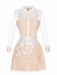 3D Floral Sheer Zipper Front Women's Evening Dress