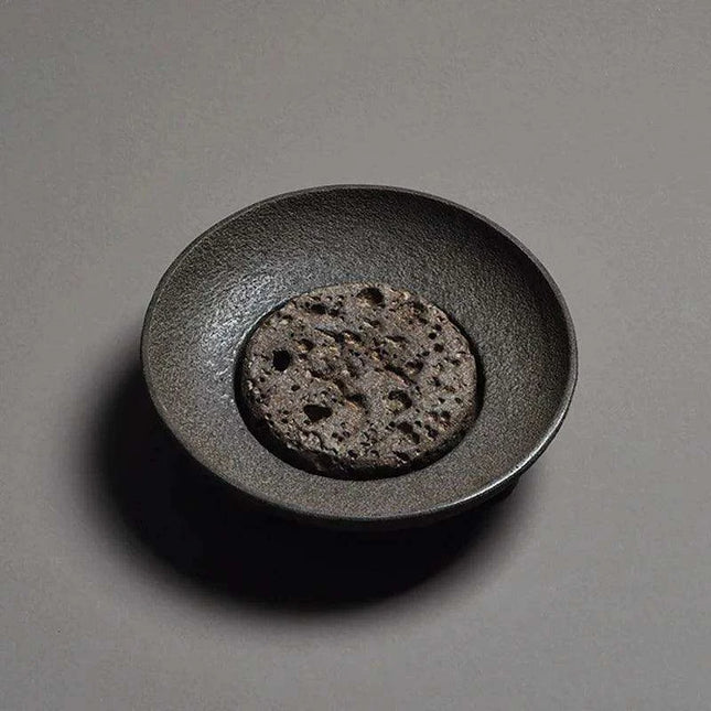 Elegant Nature Stone Tea Tray Set with Teapot Trivet and Water Reservoir for Home Aesthetics