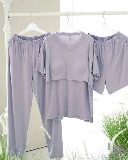 Women’s 3-Piece Modal Lounge Set with Chest Pad