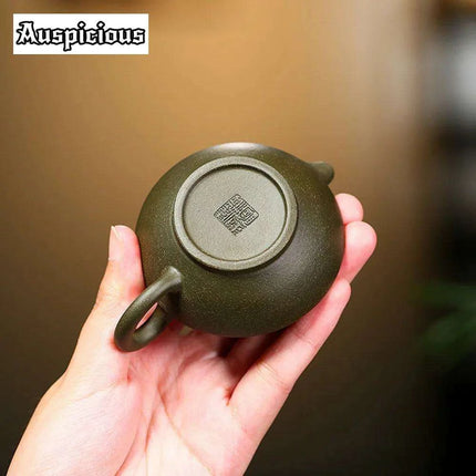 Handcrafted Yixing Purple Clay Tea Kettle - 70ml Artisan Green Mud Teapot for Traditional Kung Fu Brewing
