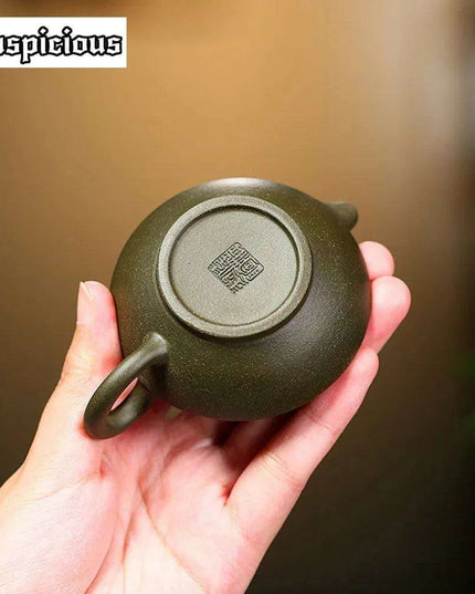 Handcrafted Yixing Purple Clay Tea Kettle - 70ml Artisan Green Mud Teapot for Traditional Kung Fu Brewing
