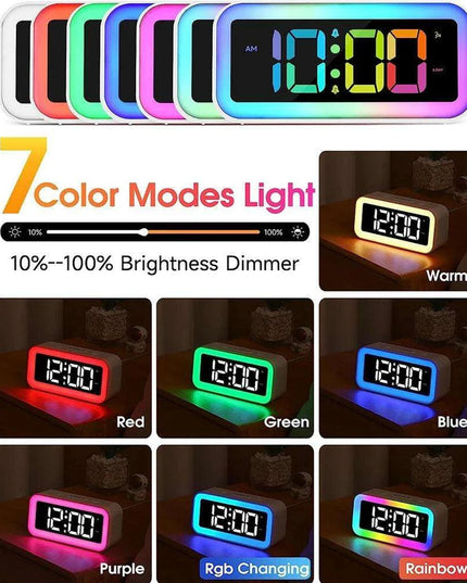 Smart RGB LED Alarm Clock with Sound-Activated Backlight and Multi-Display Options - Ideal Home Decor