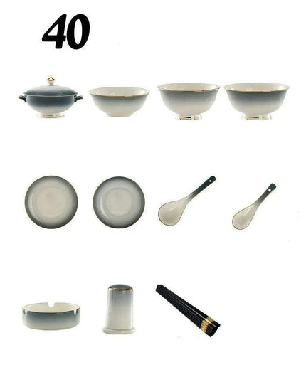 Exquisite Jingdezhen Bone Porcelain Dining Set: Sophisticated Tableware for Upscale Dining Events