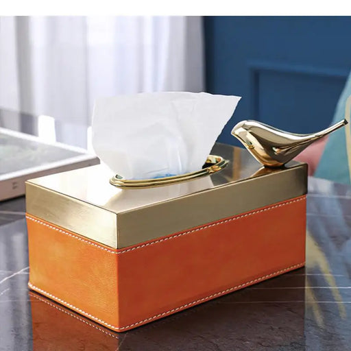 Luxurious Leather Tissue Box Organizer - Stylish Home Accessory for Paper Management