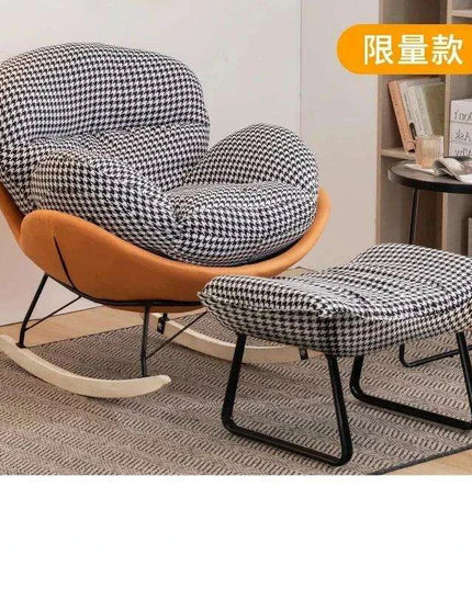 Plush Velvet Nordic Rocking Chair - Elegant Lounge Seating for Ultimate Relaxation