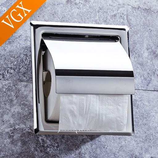 Elegant Matte Black Stainless Steel Wall Mount Toilet Paper Holder