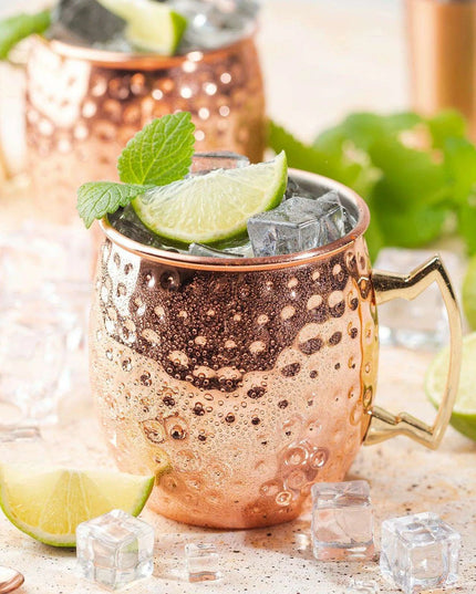 Elegant Rose Gold Handcrafted Moscow Mule Mugs - Premium 16oz Stainless Steel Drinkware