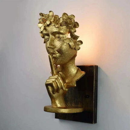 Nordic Girl Artistic LED Resin Wall Light - Vintage Home Accent