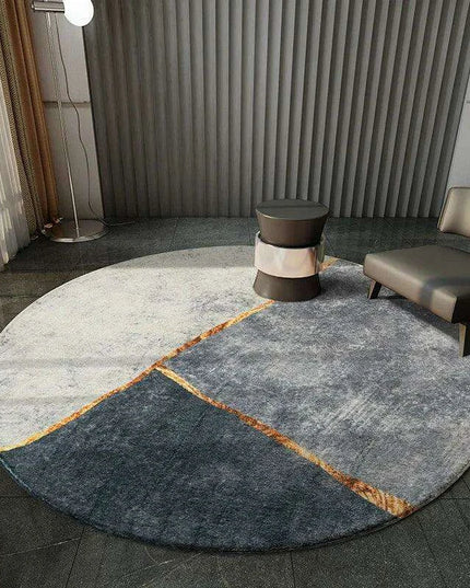 Luxurious Round Plush Polyester Area Rug for Sophisticated Home Decor