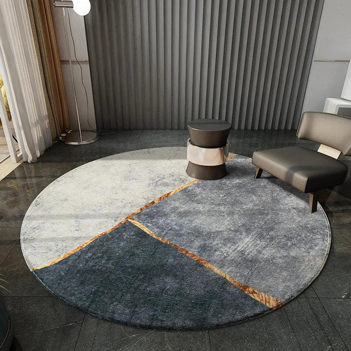 Luxurious Round Plush Polyester Area Rug for Sophisticated Home Decor