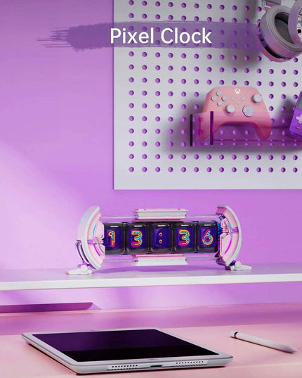 Pixel Paradise Divoom Times Gate Digital Clock for Gamers | Creative Display & Social Media Hub (Pink)