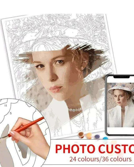 Custom Family Portrait Artistry: DIY Oil Painting Set with 24/36 Vibrant Colors