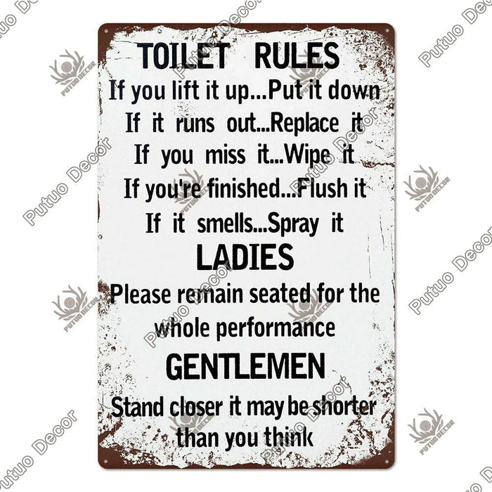 Vintage Charm Toilet Wall Art for Quirky Bathroom Decor