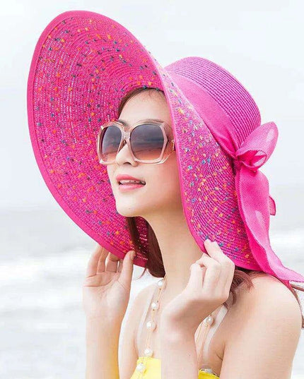 Korean-Inspired Oversized Foldable Women's Sun Hat - Ultimate 15CM Brim for Summer Getaways