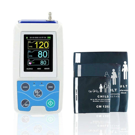 24-Hour Multi-Cuff Ambulatory Blood Pressure Monitor ABPM50+ with Free Data Analysis Software for All Ages