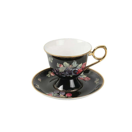 Elegant Gold-Accented Bone China Coffee Cup Set