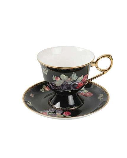 Elegant Gold-Accented Bone China Coffee Cup Set