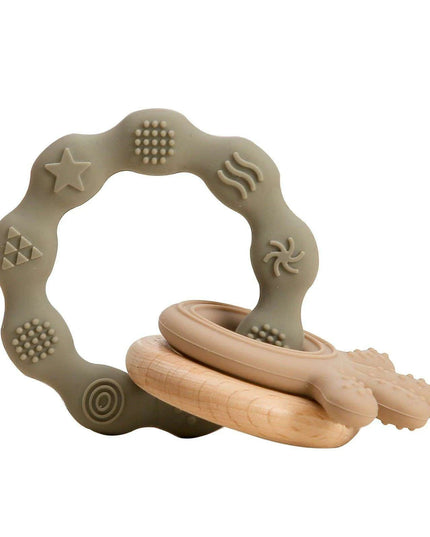 Eco-Friendly Handmade Crochet Baby Rattle with Wooden Teether