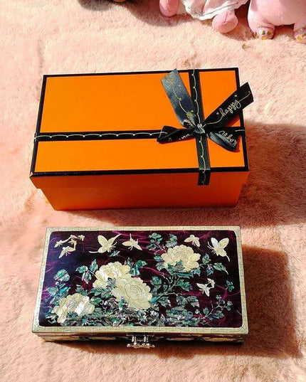 Elegant Mother of Pearl Jewelry Chest - Artisanal Wooden Organizer